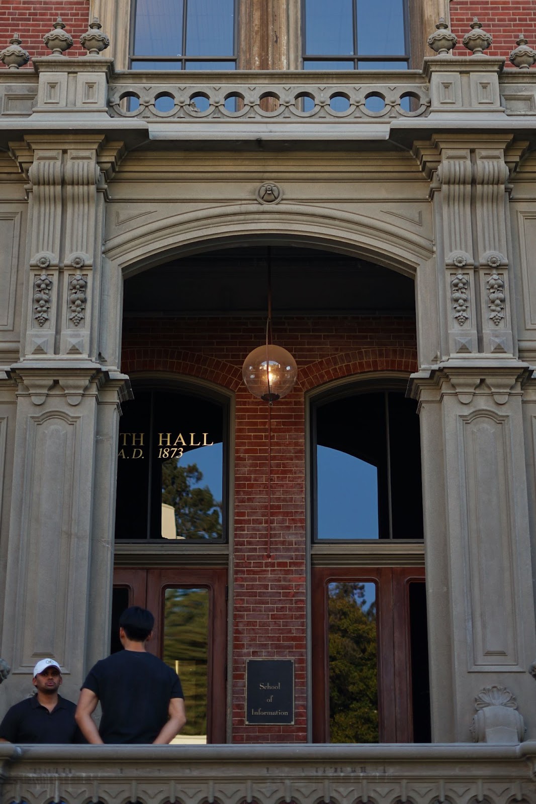 A photograph of the front entrance to South Hall. 