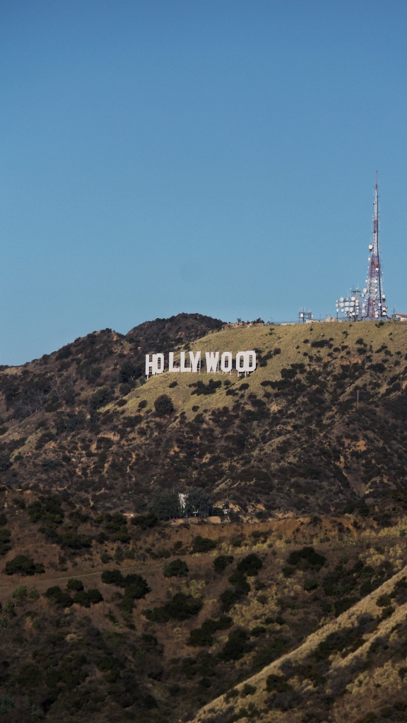 A sign on the hills reading "Hollywood."