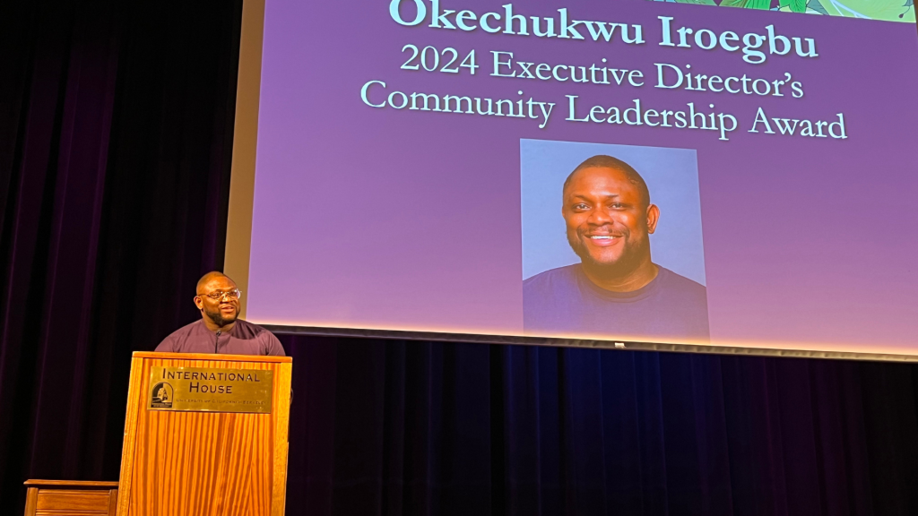 Oke greeted the audience in Igbo language as he accepted the award for Executive Director's Community Leadership Award