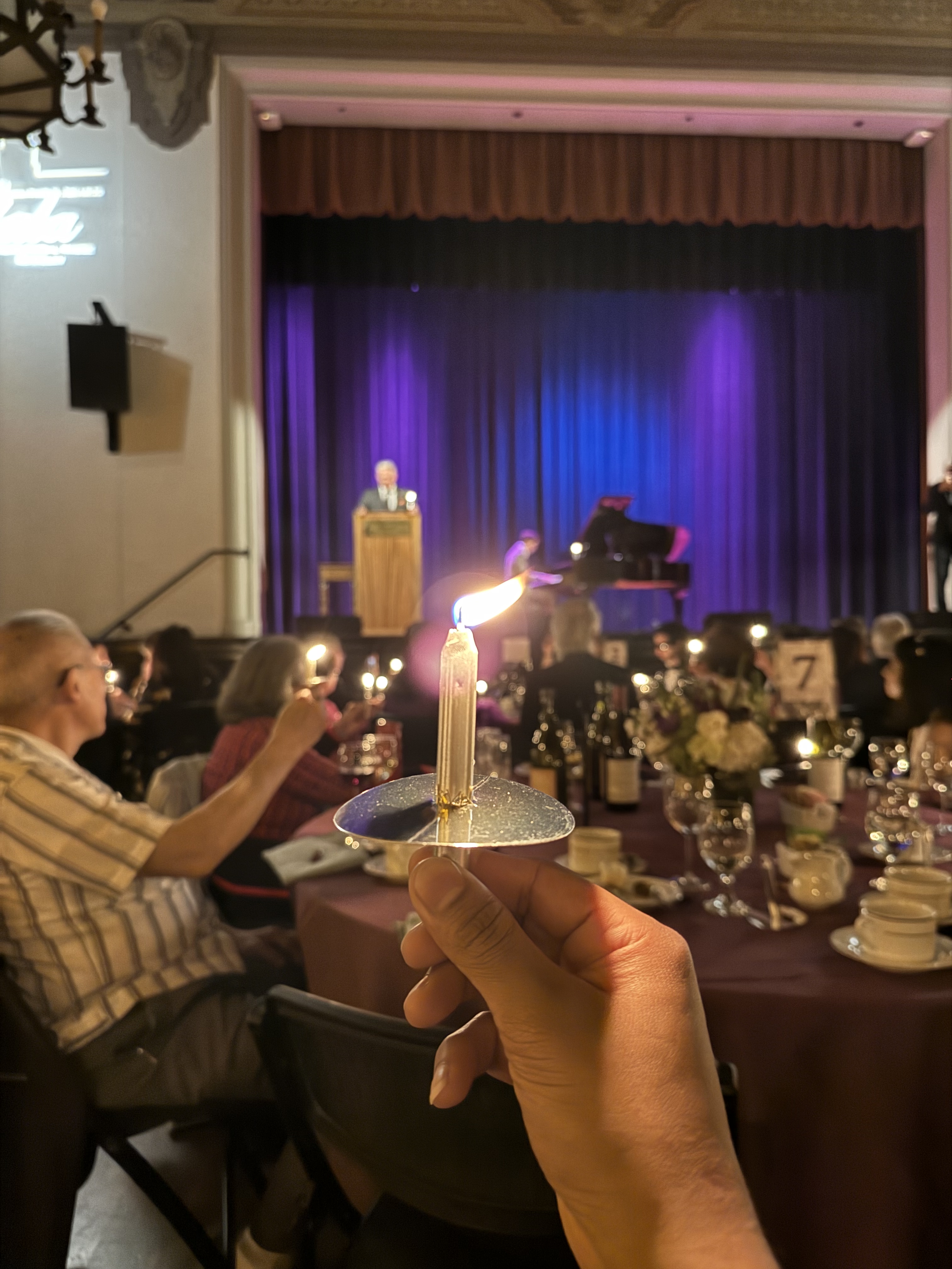 A candle lighting ceremony.