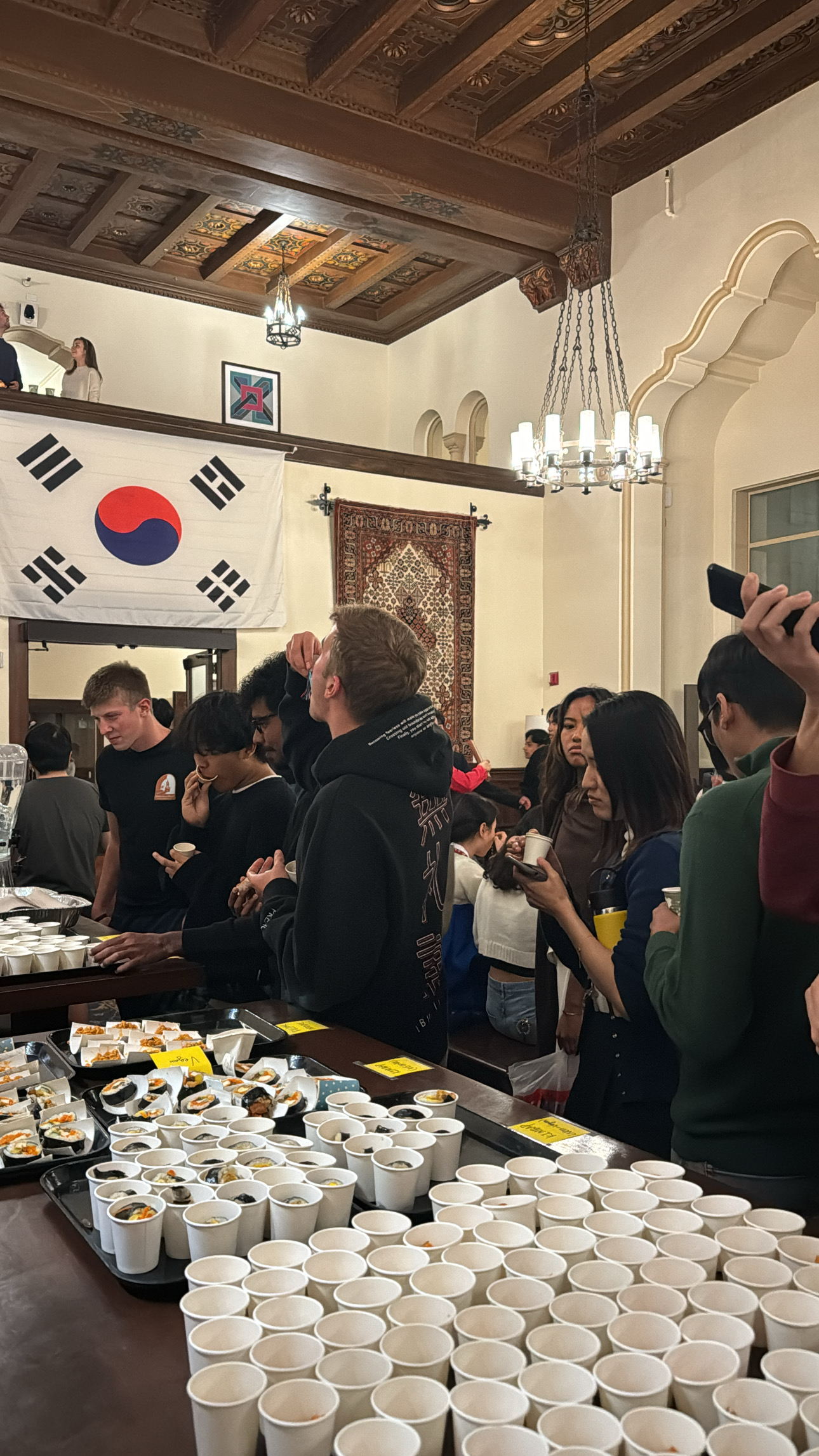 South Korean decor and food, in a gathering of students for DiversiTEA.